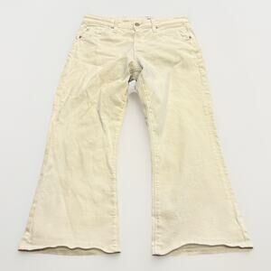 Ag Los Angeles Adriano Goldschmidt Womens White Farrah Boot Crop Jeans Size 30